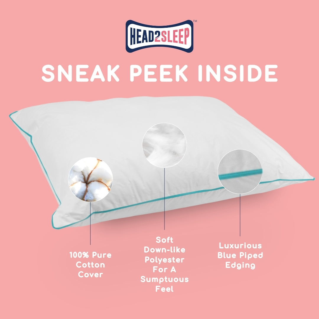 Head2Sleep Feels Like Down Pillow - Pack of 4 CLEARANCE