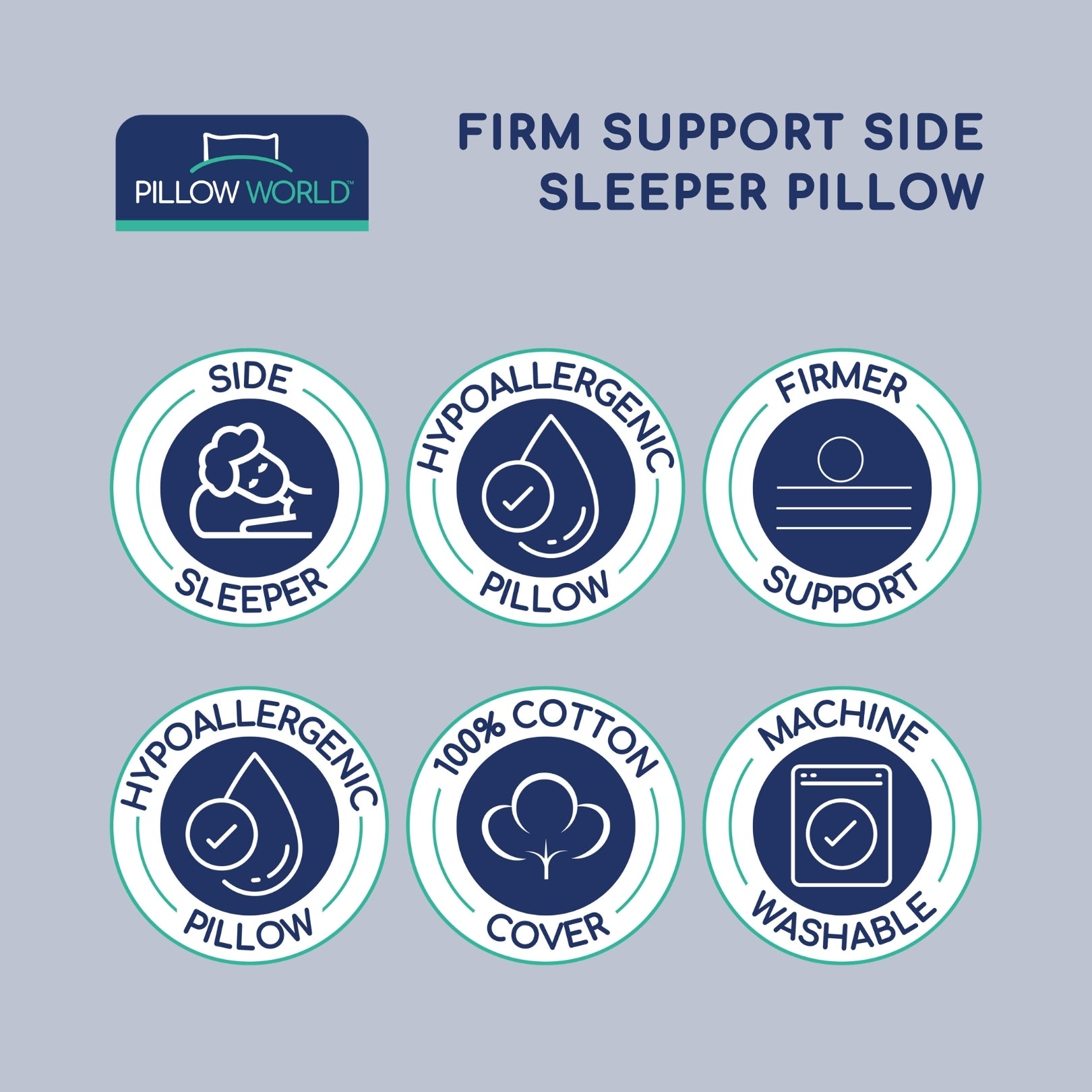 Pillow World Firm Support Side Sleeper Pillow