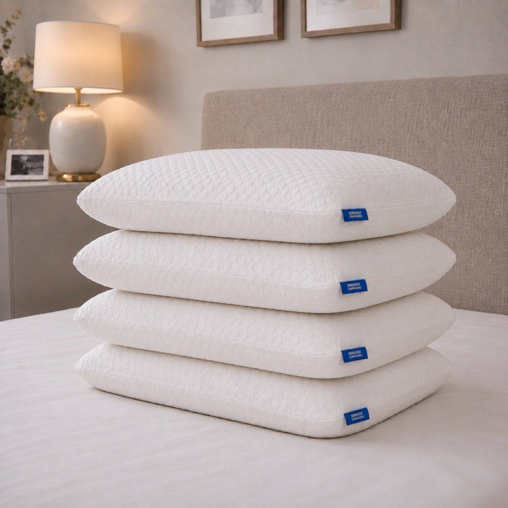 Cool Memory Foam Side Sleeper Pillow - Pack of 4 by Seriously Comfortable