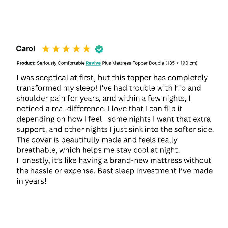 Seriously Comfortable	Revive Plus Mattress Topper