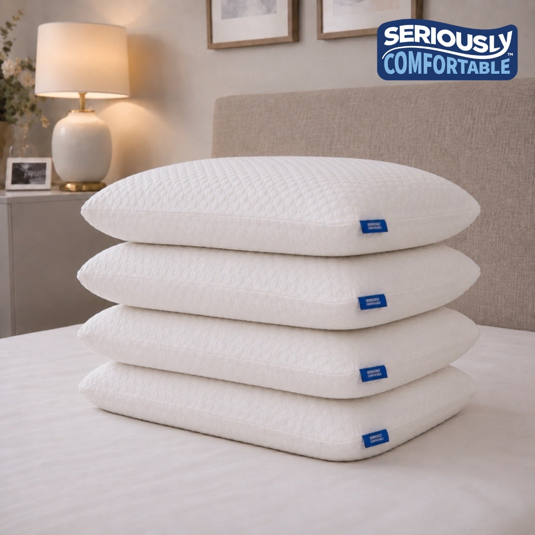 Cool Memory Foam Side Sleeper Pillow - Pack of 4 by Seriously Comfortable
