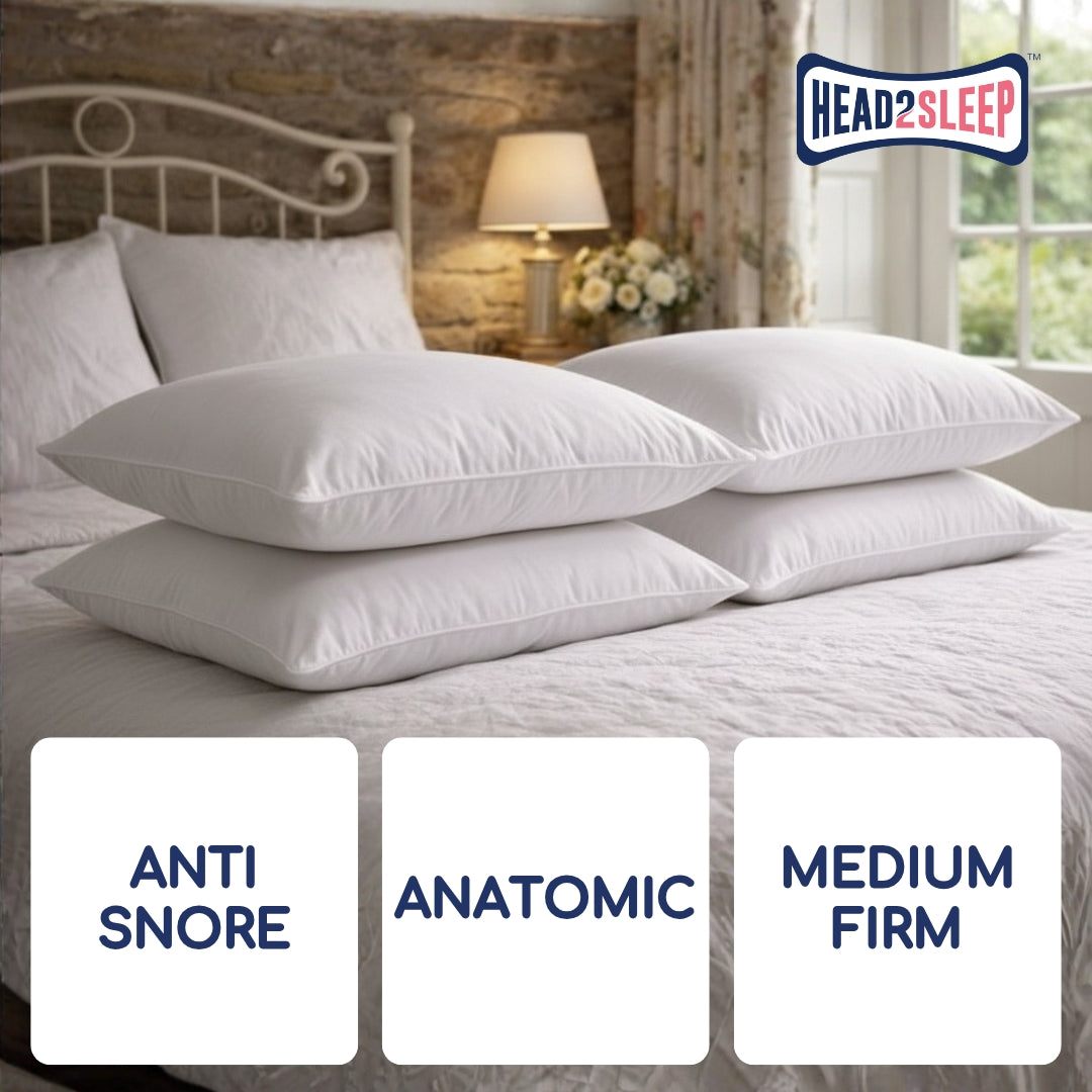 Head2Sleep Anti-Snore Support Pillow - Pack of 4