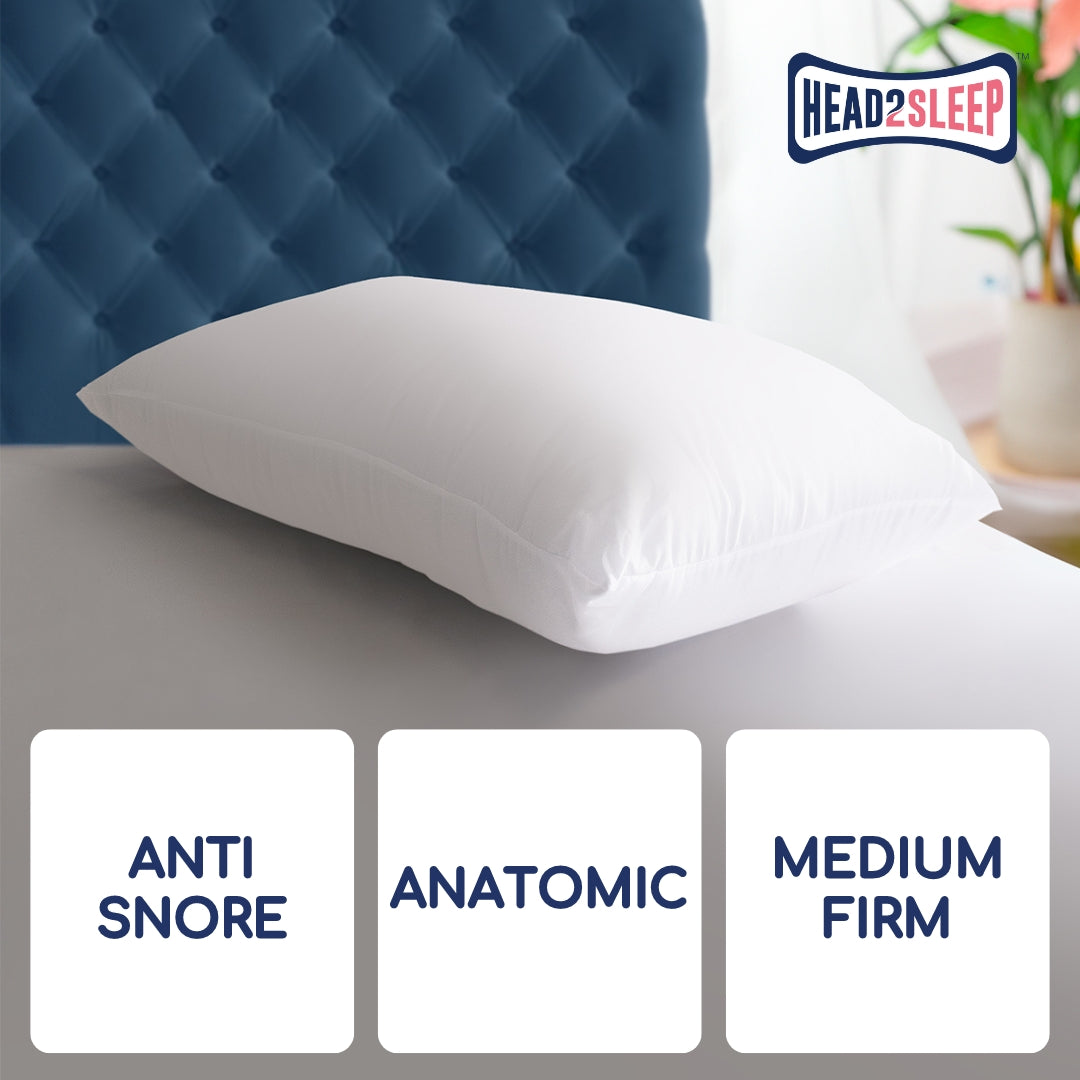 Head2Sleep Anti-Snore Support Pillow - Pack of 2