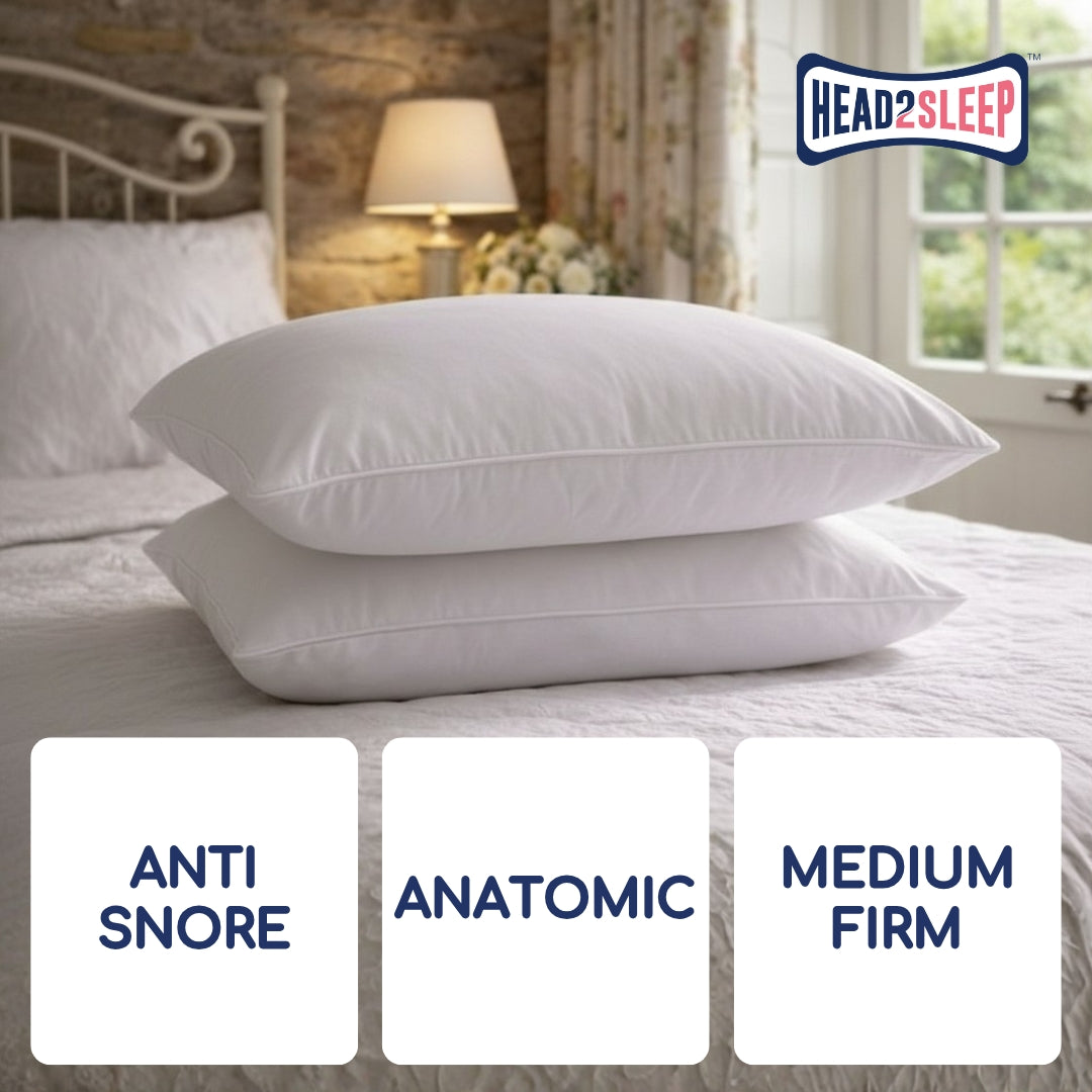 Head2Sleep Anti-Snore Support Pillow - Pack of 2