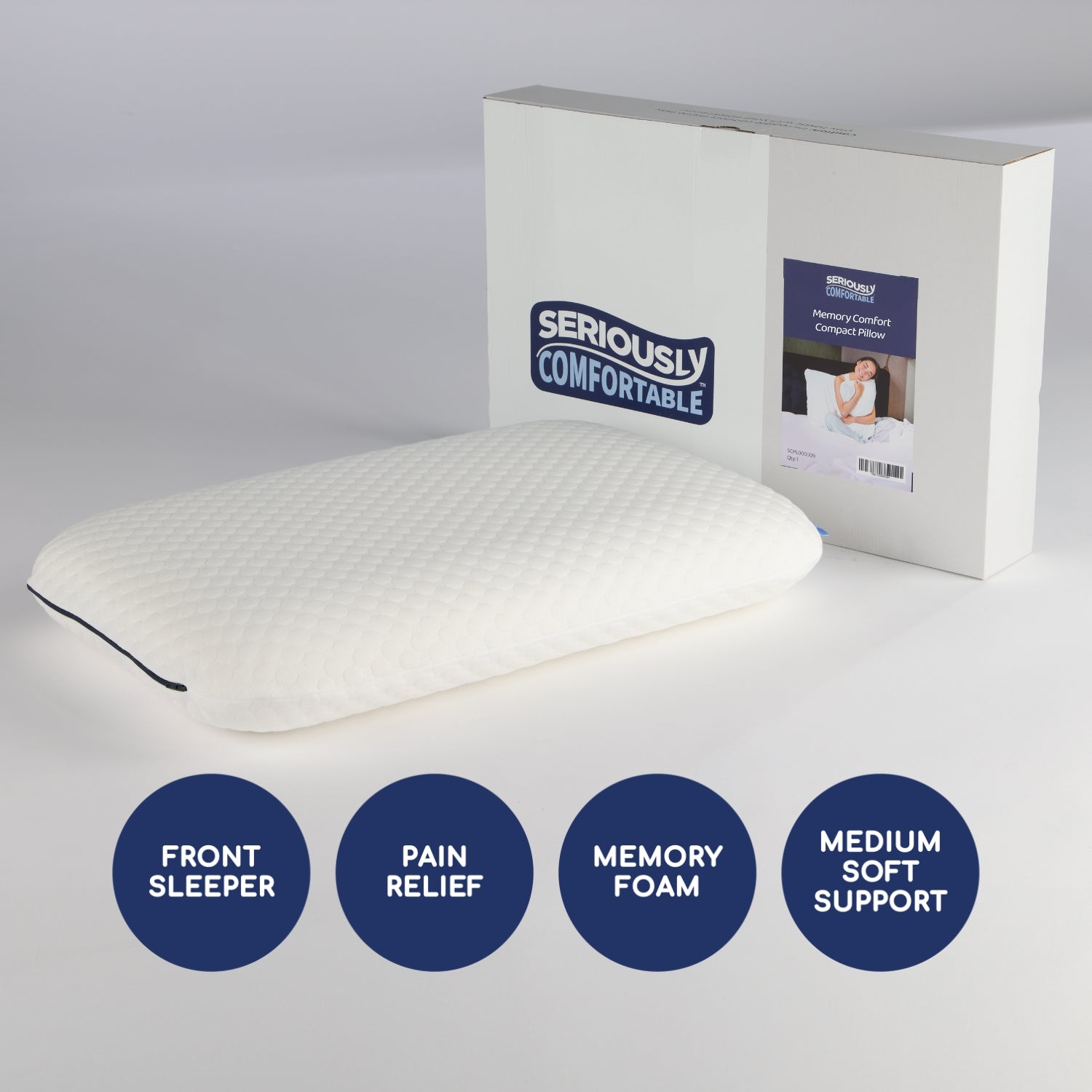 Seriously Comfortable	Memory Comfort Lower Profile Pillow