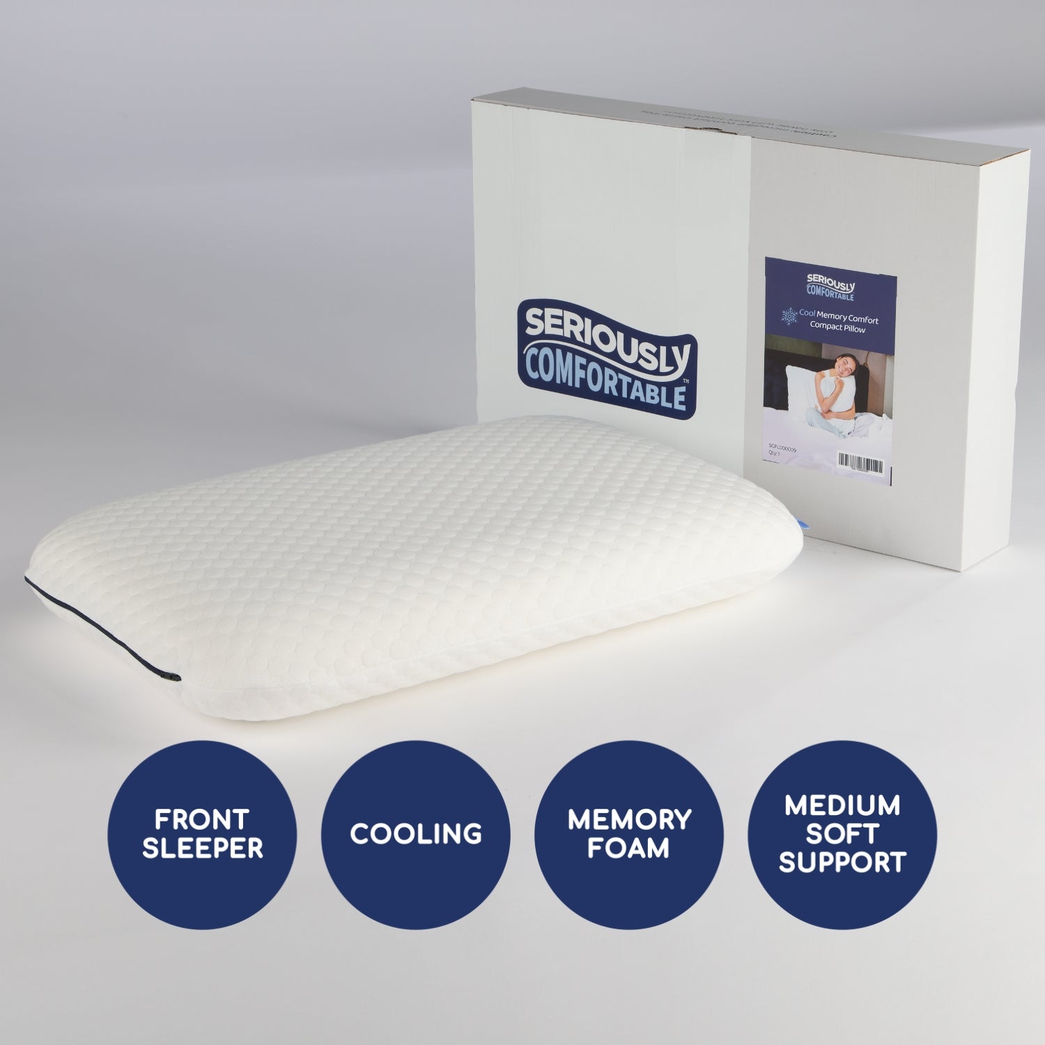 Seriously Comfortable Cool Memory Comfort Compact Pillow