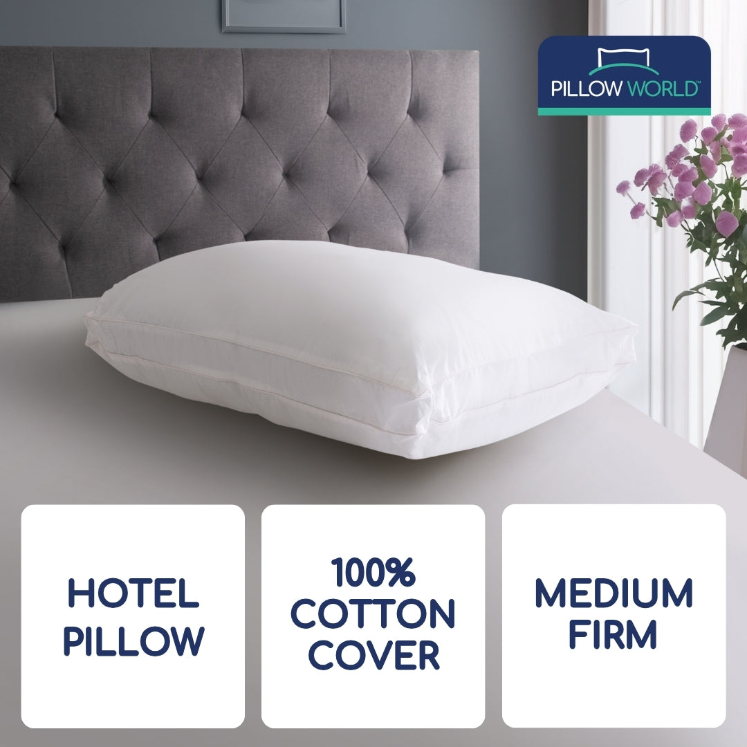 Pillow World Luxury Hotel Walled Cotton Pillow - Pack of 2